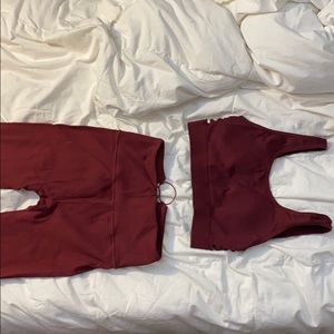 Fabletics Maroon Workout Set